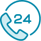 24/7 logo icon with a phone pictured